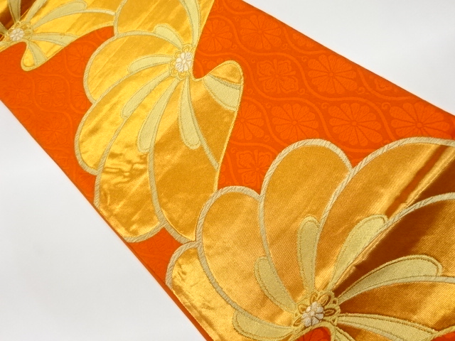 リサイクル　みやび錦立枠菊花文織出し袋帯